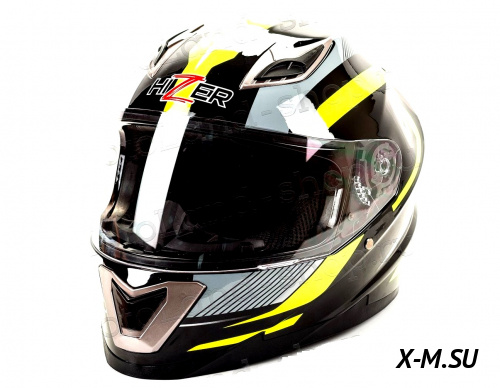 Шлем мото HIZER B562 #1 black/yellow