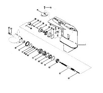Корпус редуктора (карданный вал) 2-х тактного ПЛМ MERCURY 40 M Серийный номер от 8064750 и выше